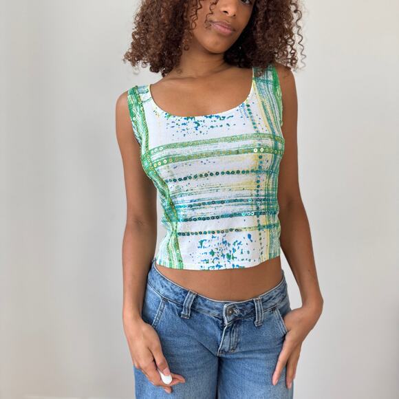 Vintage Euro knit sequin tank (S) - Picture 4 of 5